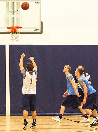 Students play ward basketball in the I-Center