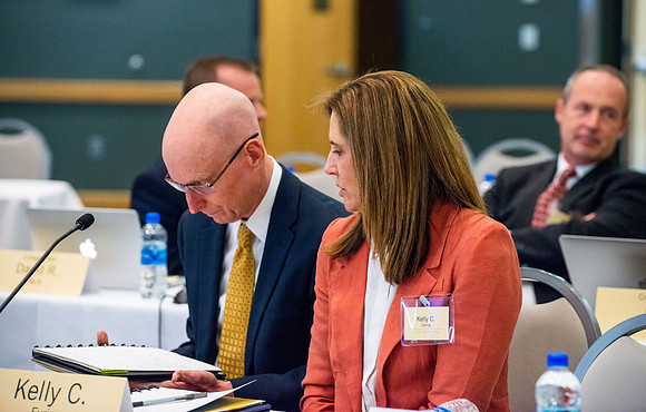 Advancement Council Meeting speakers and interactions.