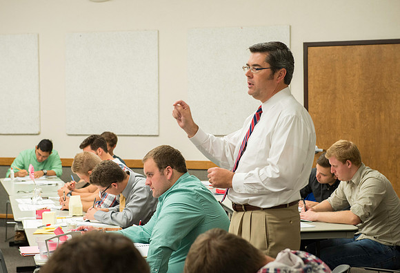 Business Management students learn some creative developement and thinking skills to prepare them for their IBC groups. The class is taught in a group effort by Craig Bell, Drew Eagar and Kent Lundin.