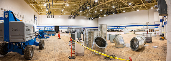 Remodeling and upgrading in and around the Hart Building.