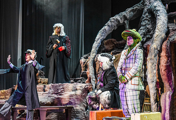 The theatre department's dress rehearsal of the Wind in the Willows in the Snow Drama Theatre.
