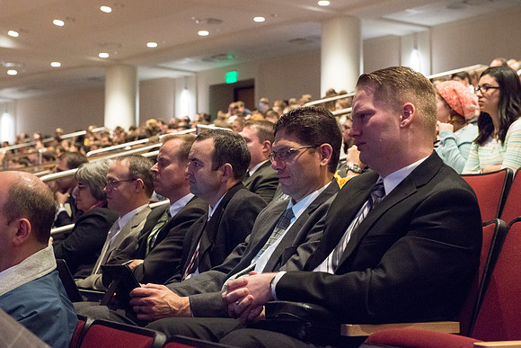 President and Sister Clark speak at the opening devotional Winter semester 2015.