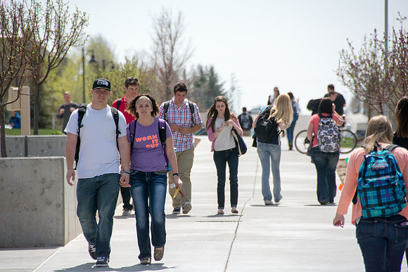 Students and faculty return to campus for the spring semester at Brigham Young University-Idaho.