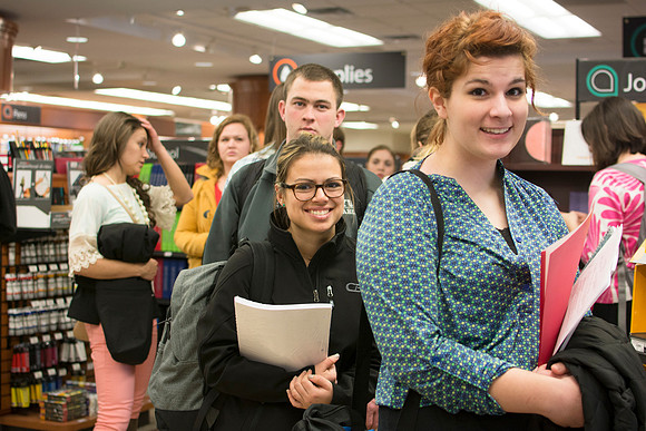 Students on Campus during the first week of Winter Semester