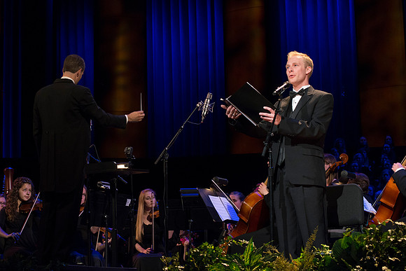 A BYU-Idaho Sacred Music Production performed in the BYU-Idaho Center, conducted by Dallin Hansen and written by Daniel Gawthrop.