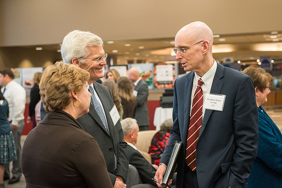 President Henry J Eyring hosts members of the President's Club who gather for a reception and banquet in the BYU-Idaho Marriott Center.
