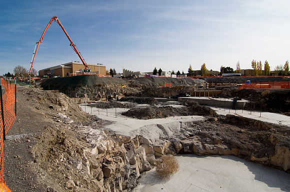 Construction on the Auditorium, later named the BYU-Idaho Center.