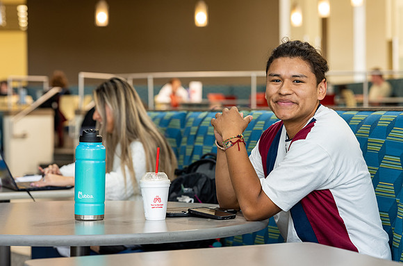 Students on campus the first week of Fall Semester.