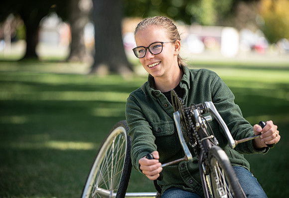 Keith Barney's Adaptive Recreation Skills class puts their skills to the test riding adaptive bikes and trikes at Porter Park.