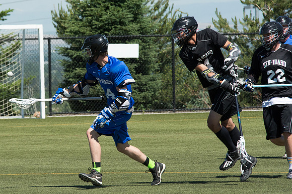 Brigham Young University-Idaho's men's lacrosse plays in the upper fields on campus.