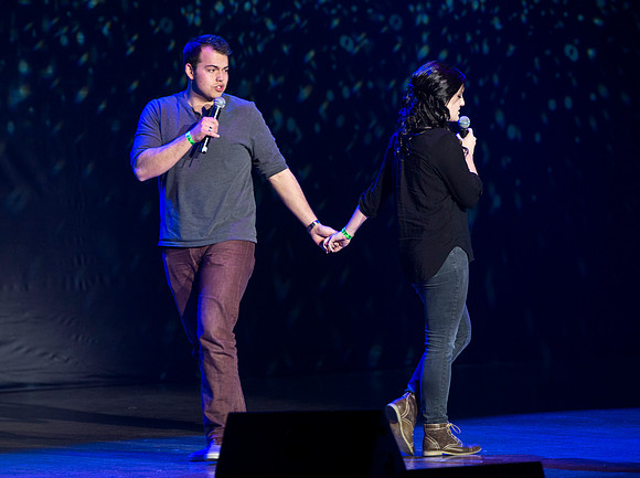 Sierra Poppleton and Conner C. Craig sing Never Getting Back Together with Brandon at the piano.