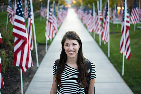 Cassie Klippel in the Central Quad on Constitution Day.