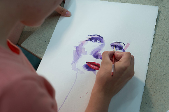 Nolan Parson's Watercolor Art class.