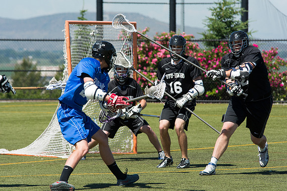Brigham Young University-Idaho's men's lacrosse plays in the upper fields on campus.