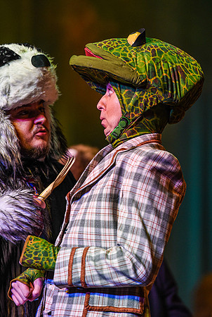 The theatre department's dress rehearsal of the Wind in the Willows in the Snow Drama Theatre.