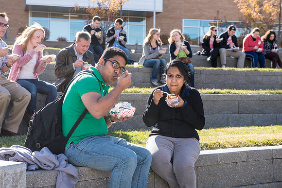 The Alumni Association provided a Potato bar following the celebration photo in the Spori Quad.