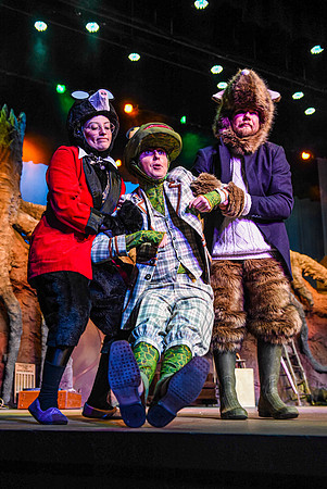 The theatre department's dress rehearsal of the Wind in the Willows in the Snow Drama Theatre.