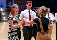 Students perform in a dance competition at the Hart Auditorium.