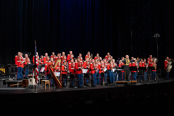 The President's Own Marine Band preforming at BYUI in the I-Center