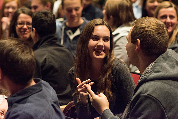 The Gilberts play a getting-to-know-eachother game with the audience to get things warmed up.