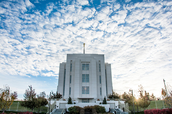 Rexburg Temple one fall morning.
