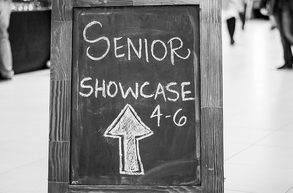 Communication Major Seniors present their original projects at the Communication Senior Showcase.