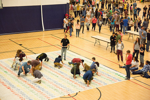 Students have fun at i-night activities before the start of the new semester.