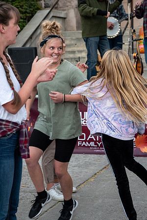 The Rexburg community celebrating the harvest of the potatoes through different activities at the Rexburg Tabernacle.