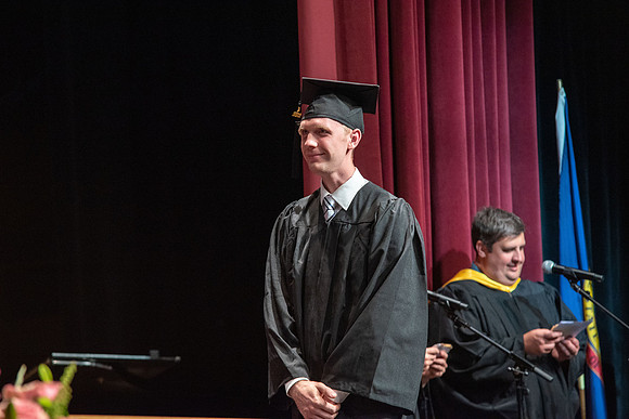 Graduates during convocation for the College of Performing and Visual Arts.