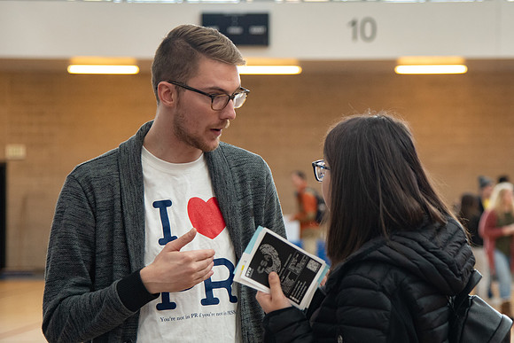 Students visit with representatives from the various campus organizations and have the opportunity to sign-up and participate.