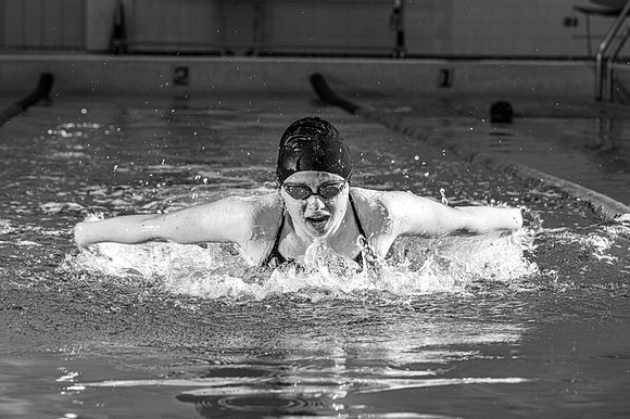 Swimming Pool fitness banner photoshoot.