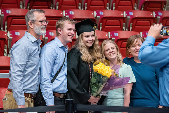 Graduates during convocation for the College of Performing and Visual Arts.
