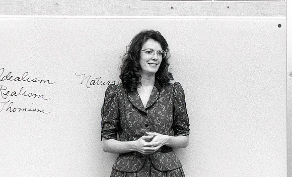 Rhonda Seamons, Elementary Education professor, teaches her students in the classroom. December 1995.