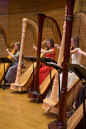 Harp Ensemble dress rehearsal
