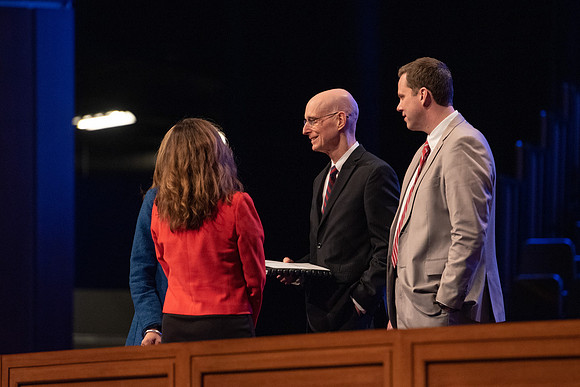 BYU-Idaho Get Connected Activities. President Eyring before Secrets of Student Success start. Winter Semester