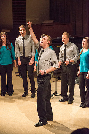 Brigham Young University-Idaho's Vocal Union perform a couple numbers at the Department of Music Showcase.