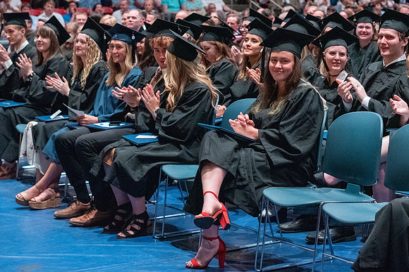 Graduates during convocation for the College of Performing and Visual Arts.