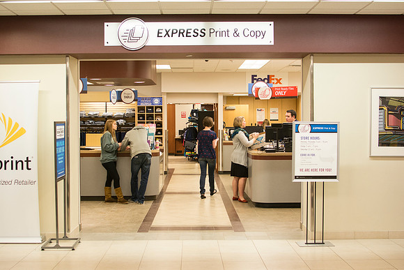 Front entrance of Express Print and Copy.