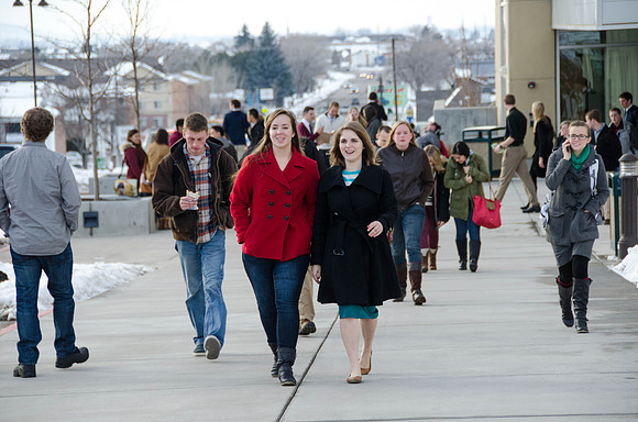 Students at Brigham Young University-Idaho come to devotional to listen to speaker, Kim B. Clark, address students in the new semester.