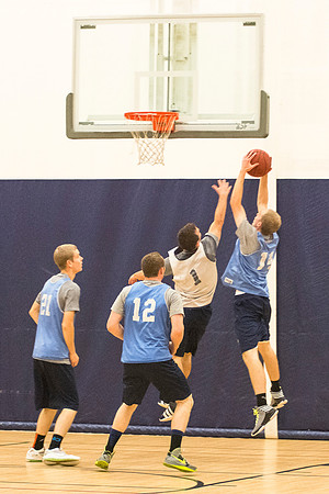 Students play ward basketball in the I-Center