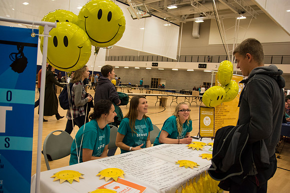 Students do a variety of service activies together with their dates.