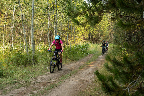 Media Creation Team mountain biking.