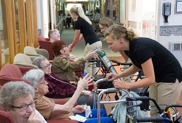 Dancers visit a Convalescent Center in Green River Wyoming.