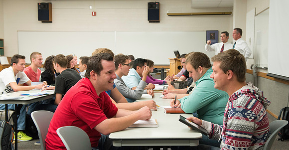 Business Management students learn some creative developement and thinking skills to prepare them for their IBC groups. The class is taught in a group effort by Craig Bell, Drew Eagar and Kent Lundin.