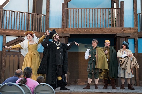 Brigham Young University-Idaho's production of The Shomaker's Holiday performed out in the amphitheatre in front of the McKay Library.