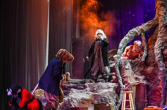 The theatre department's dress rehearsal of the Wind in the Willows in the Snow Drama Theatre.