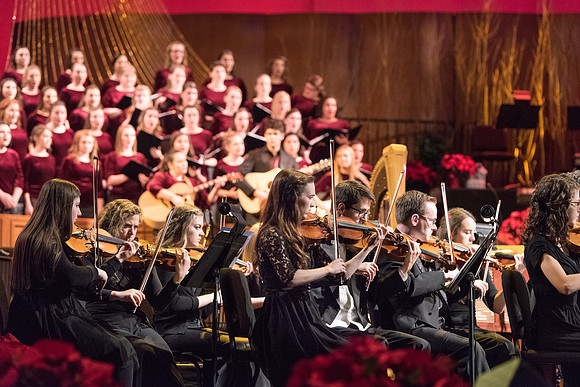 David Archuleta and Nathan Pacheco were the featured guests at BYU-Idaho's annual Christmas concert in the BYU-Idaho Center. They performed with the Symphony Orchestra, combined choirs, and other stud