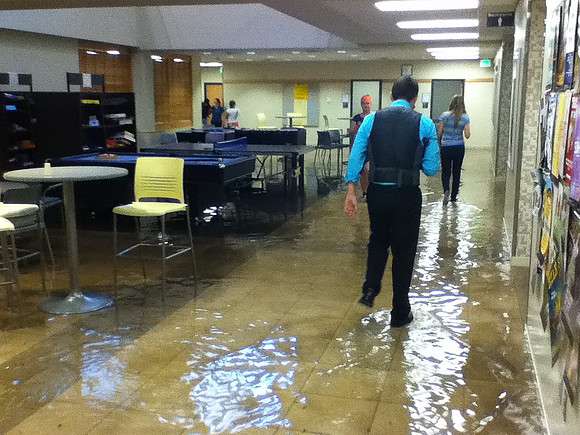 July 15, 2014 Over an inch of rain in less than an hour created a flash flood through Rexburg streets, through a few BYU-Idaho buildings and also flooded several students basement apartments. The even