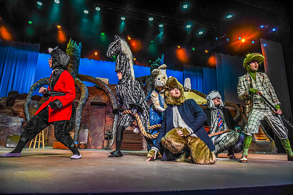 The theatre department's dress rehearsal of the Wind in the Willows in the Snow Drama Theatre.