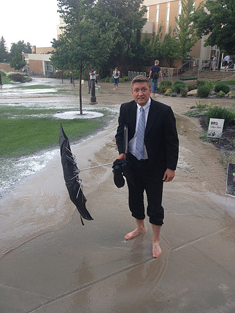 July 15, 2014 Over an inch of rain in less than an hour created a flash flood through Rexburg streets, through a few BYU-Idaho buildings and also flooded several students basement apartments. The even